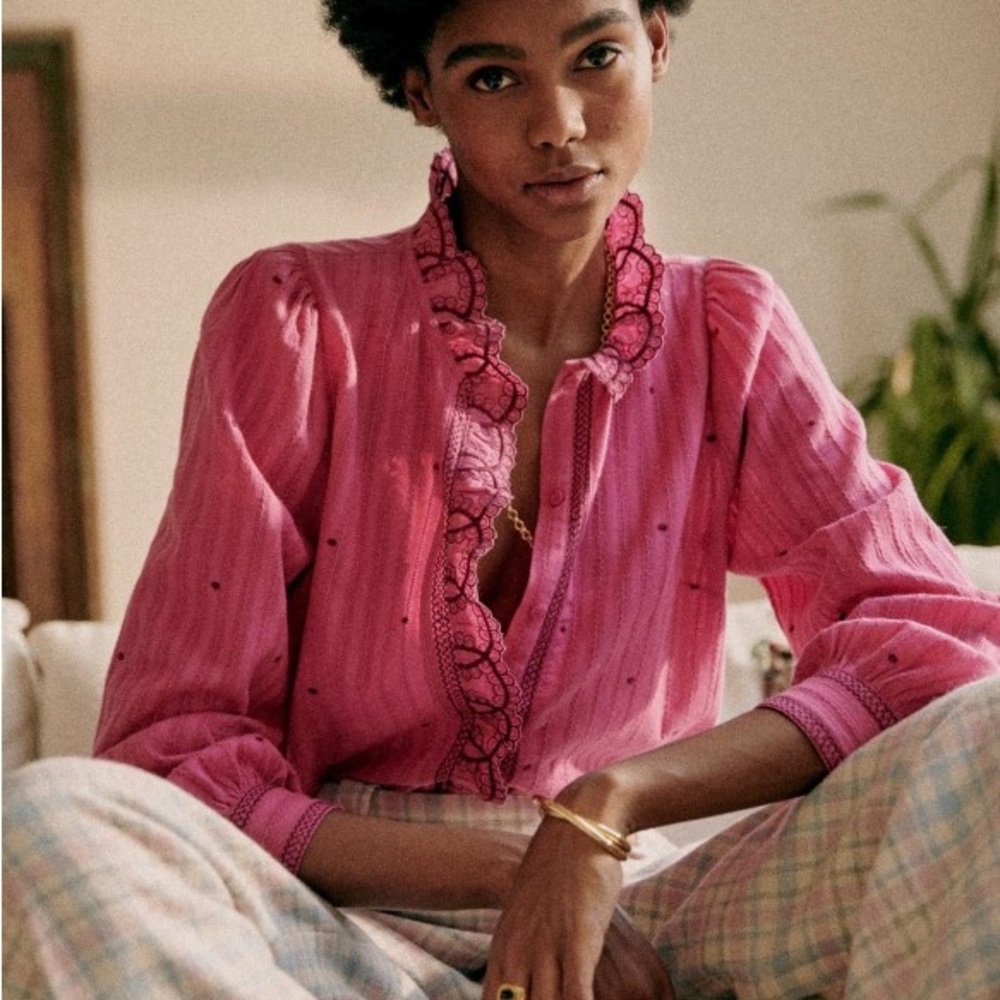 Sézane Matilda shirt in magenta